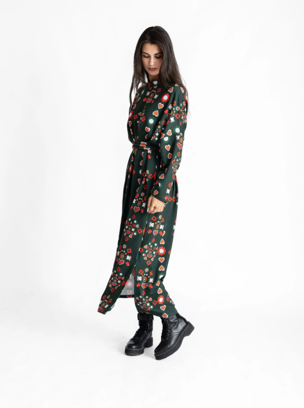 Garden State Green Oversized Futter Dress